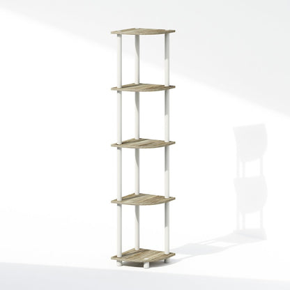 Corner Shelf, 5-Tier Corner Display Rack, Shelving Unit, Light Oak
