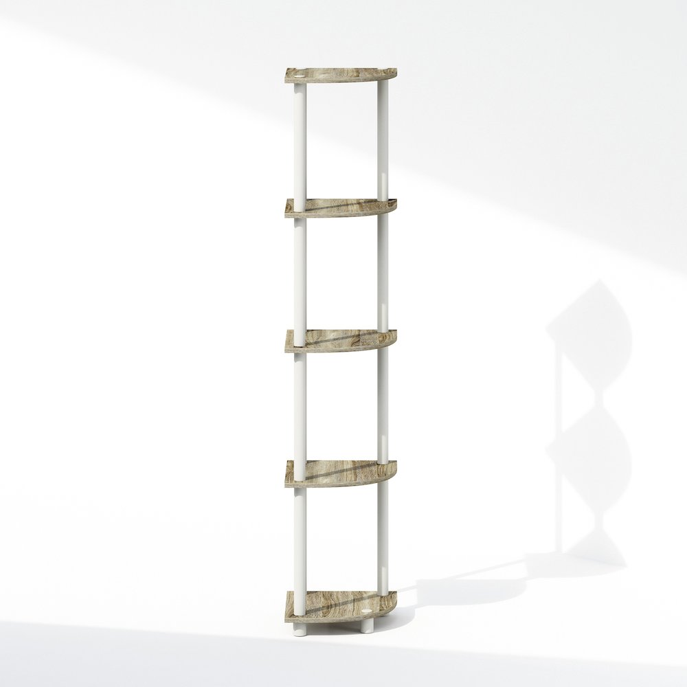 Corner Shelf, 5-Tier Corner Display Rack, Shelving Unit, Light Oak