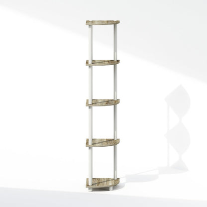 Corner Shelf, 5-Tier Corner Display Rack, Shelving Unit, Light Oak