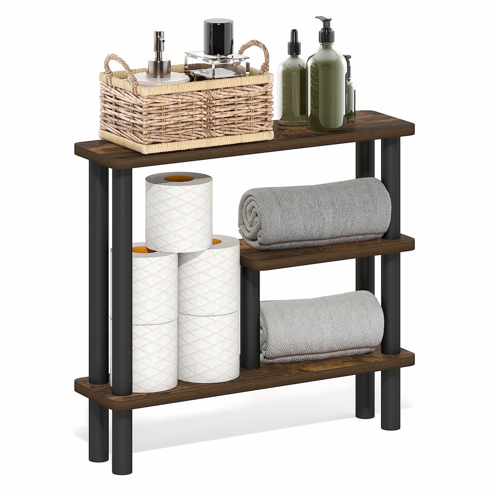 TURN-N-TUBE Bathroom Storage Shelf, 3-Tier Toolless Narrow Storage Rack