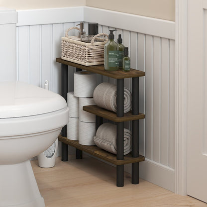 TURN-N-TUBE Bathroom Storage Shelf, 3-Tier Toolless Narrow Storage Rack
