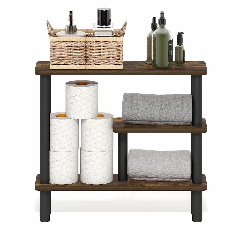TURN-N-TUBE Bathroom Storage Shelf, 3-Tier Toolless Narrow Storage Rack