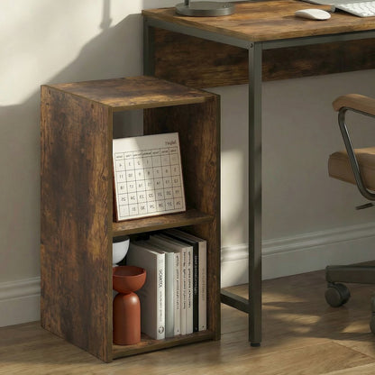 PELLI Book Shelf, 2 Cube Bookshelf with Open Back & Closed Back Cubes