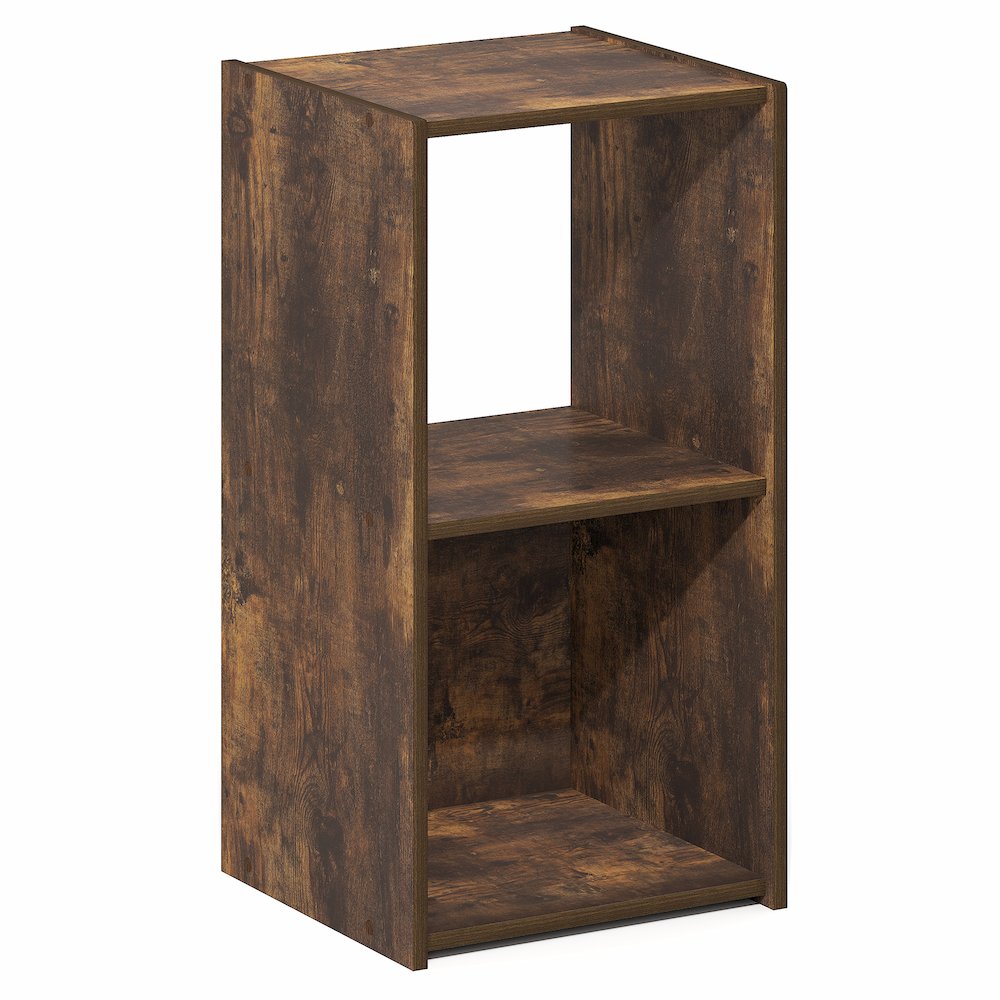 PELLI Book Shelf, 2 Cube Bookshelf with Open Back & Closed Back Cubes