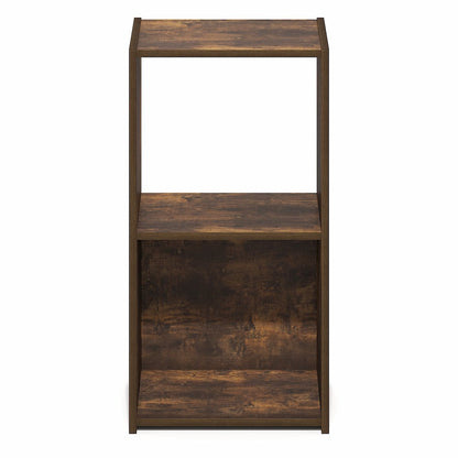 PELLI Book Shelf, 2 Cube Bookshelf with Open Back & Closed Back Cubes