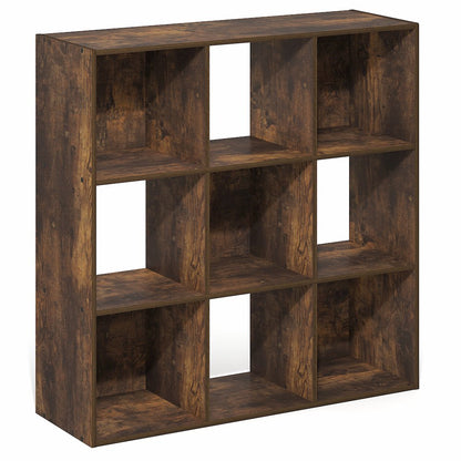 PELLI Book Shelf, 9-Cube Bookshelf, 3x3 Cube Storage Organizer Bookcase