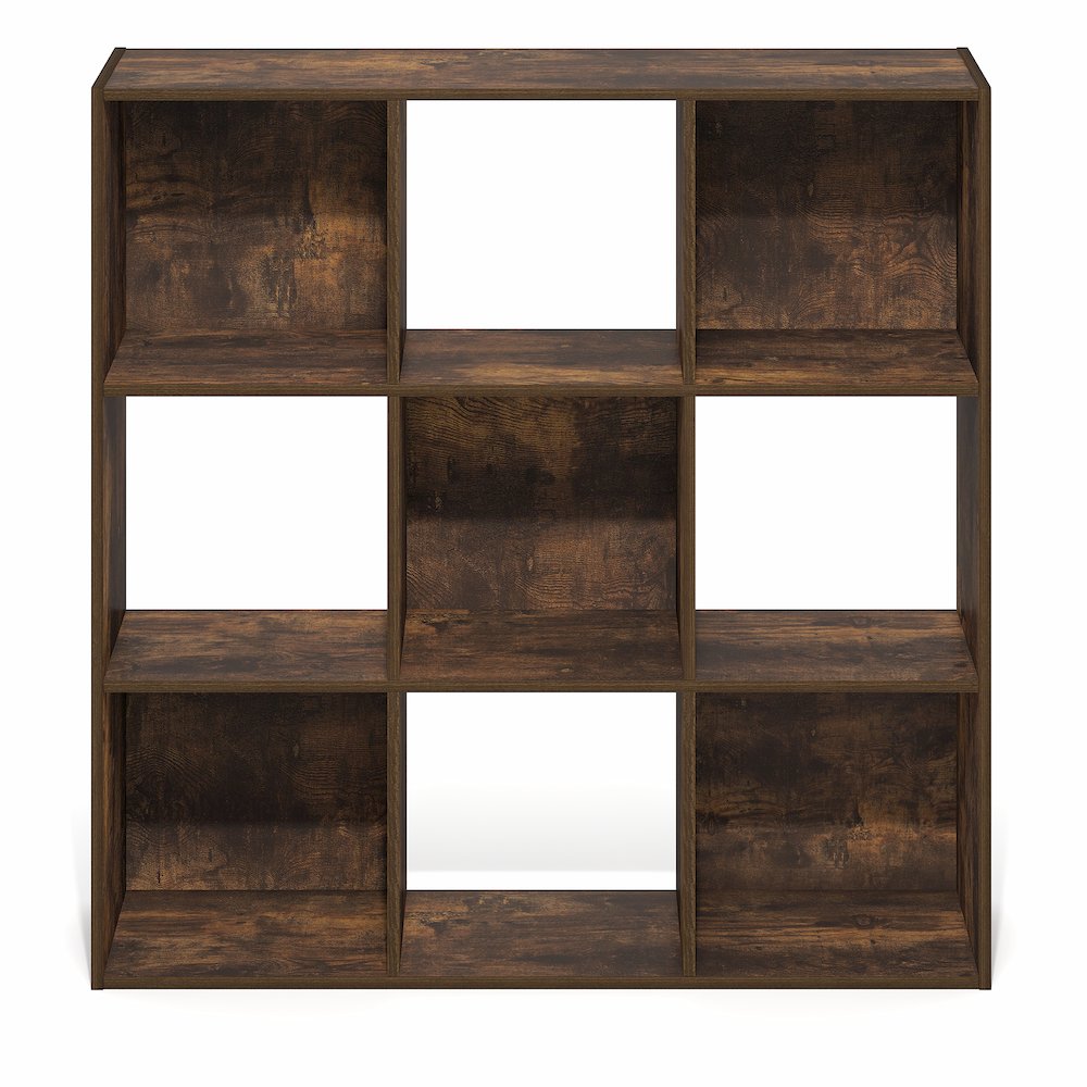 PELLI Book Shelf, 9-Cube Bookshelf, 3x3 Cube Storage Organizer Bookcase