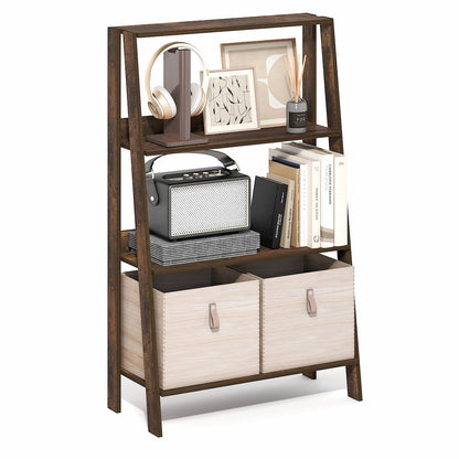 LADDER Shelf, 4-Tier Ladder Book Shelf, Open Frame Design Bookcase, Storage Rack