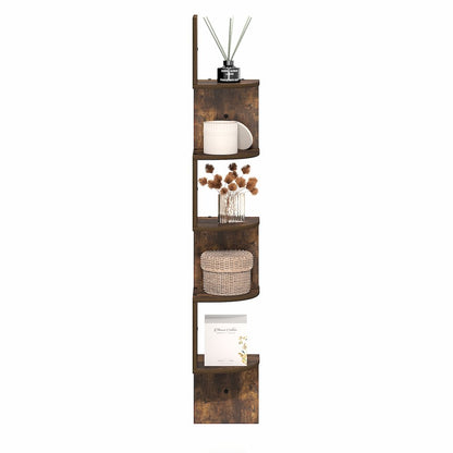ROSSI Floating Book Shelves for Wall, 5-Tier Zigzag Corner Shelf Wall Mounted