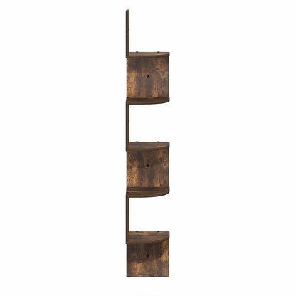 ROSSI Floating Book Shelves for Wall, 5-Tier Zigzag Corner Shelf Wall Mounted