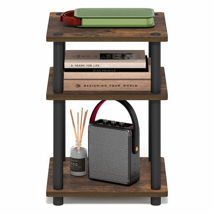 TURN-N-TUBE Side Table, 3-Tier Square Modern End Table, Night Stand