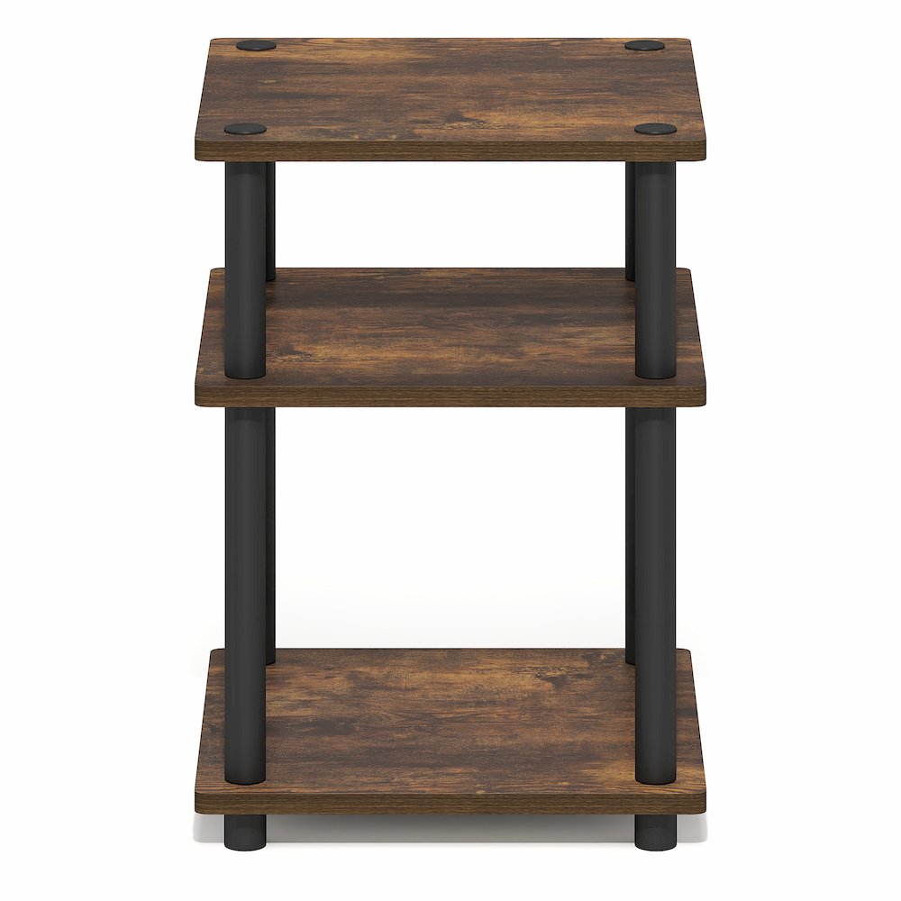 TURN-N-TUBE Side Table, 3-Tier Square Modern End Table, Night Stand