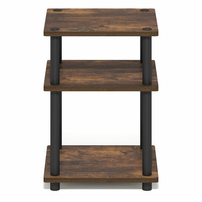 TURN-N-TUBE Side Table, 3-Tier Square Modern End Table, Night Stand