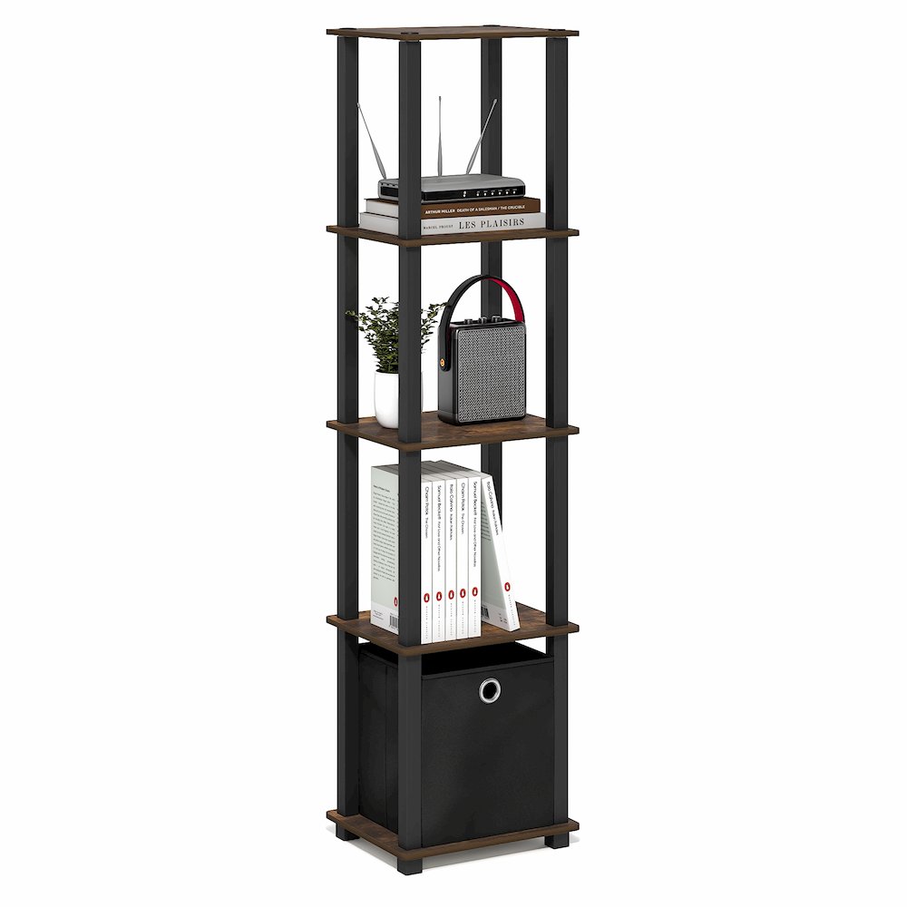 TURN-N-TUBE Book Shelf, 5-Tier Square Open Frame Display Shelf, Shelving Unit