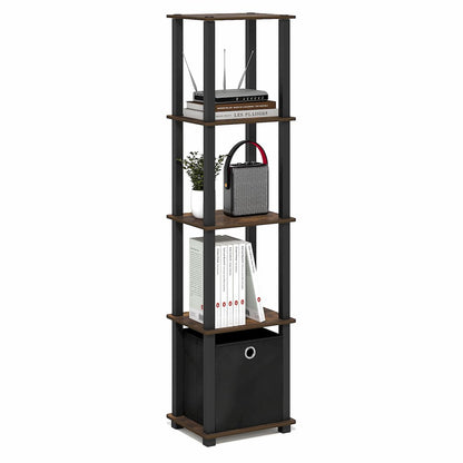 TURN-N-TUBE Book Shelf, 5-Tier Square Open Frame Display Shelf, Shelving Unit