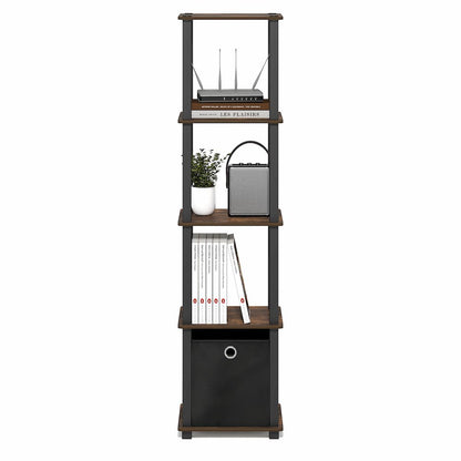 TURN-N-TUBE Book Shelf, 5-Tier Square Open Frame Display Shelf, Shelving Unit