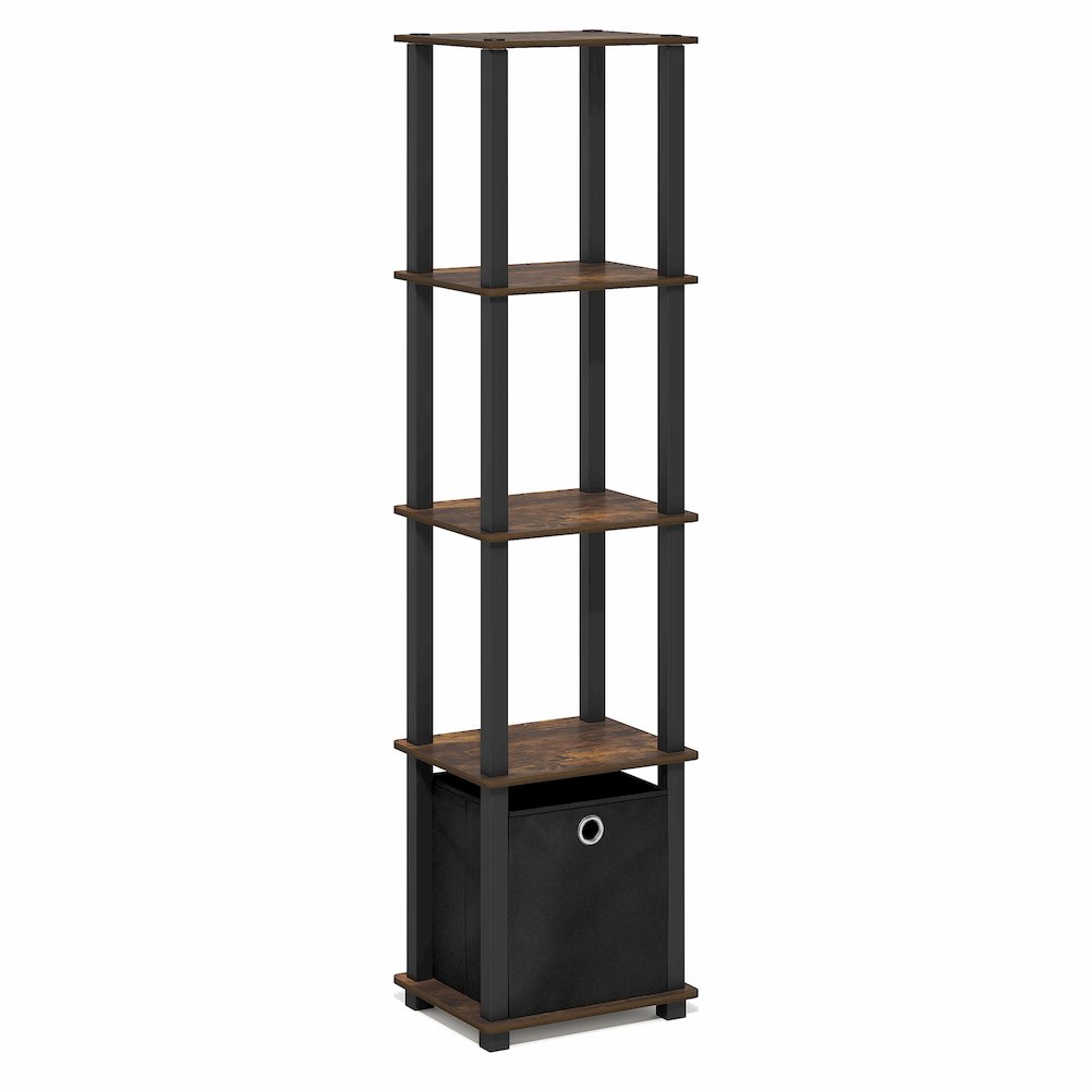 TURN-N-TUBE Book Shelf, 5-Tier Square Open Frame Display Shelf, Shelving Unit