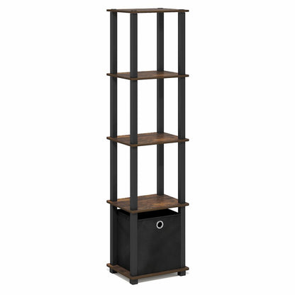 TURN-N-TUBE Book Shelf, 5-Tier Square Open Frame Display Shelf, Shelving Unit
