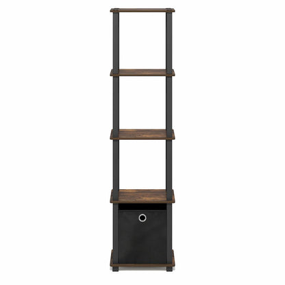 TURN-N-TUBE Book Shelf, 5-Tier Square Open Frame Display Shelf, Shelving Unit