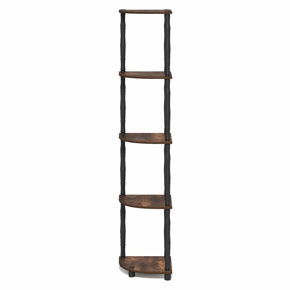 TURN-N-TUBE Storage Shelves, 5-Tier Corner Book Shelf, Standing Corner Shelf