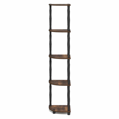 TURN-N-TUBE Storage Shelves, 5-Tier Corner Book Shelf, Standing Corner Shelf