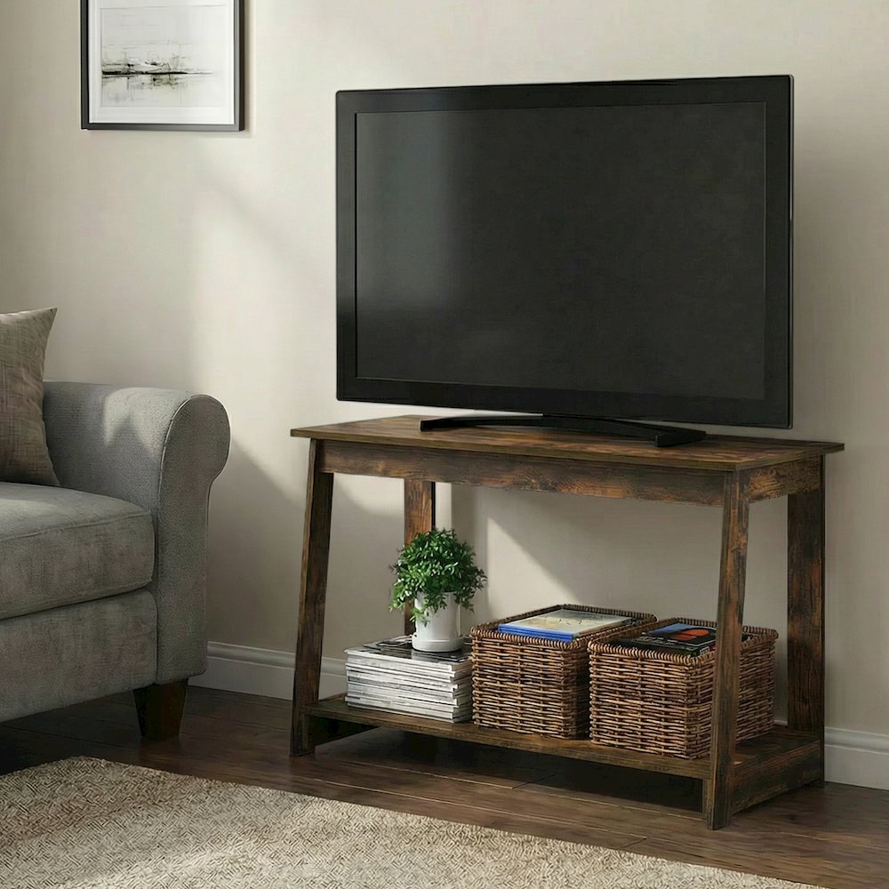 BEGINNING TV Stand, TV Console for TV up to 36 Inch, Open Back