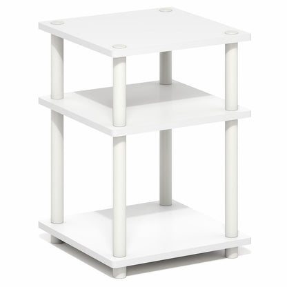 TURN-N-TUBE Side Table, 3-Tier Square Modern End Table, Night Stand