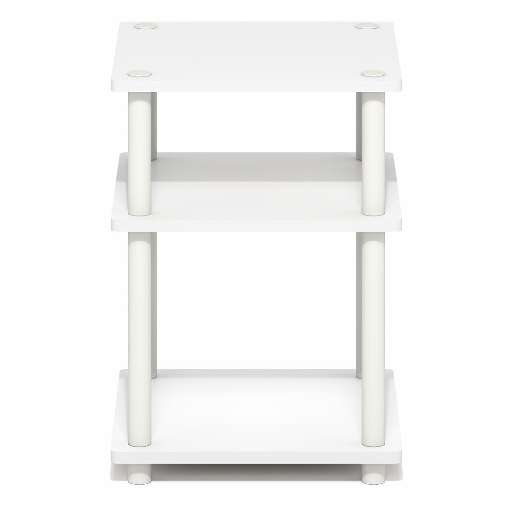 TURN-N-TUBE Side Table, 3-Tier Square Modern End Table, Night Stand