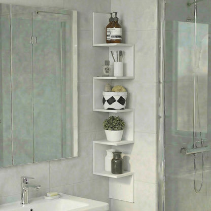 ROSSI Corner Floating Shelves for Wall, 5-Tier Corner Square Wall Shelf