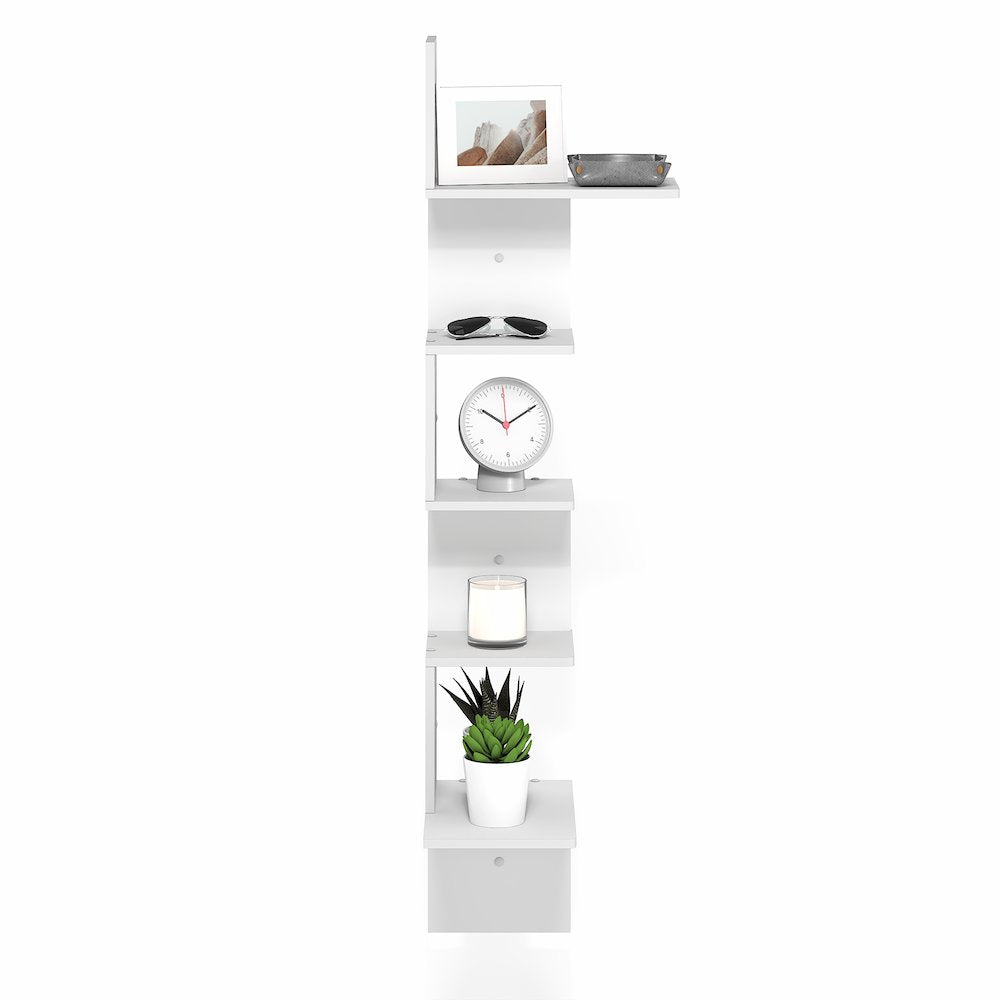 ROSSI Corner Floating Shelves for Wall, 5-Tier Corner Rectangular Wall Shelf