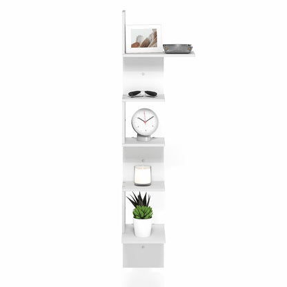 ROSSI Corner Floating Shelves for Wall, 5-Tier Corner Rectangular Wall Shelf