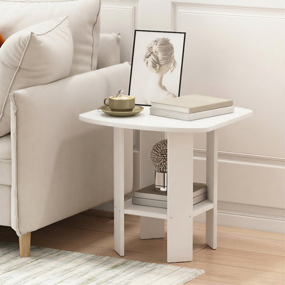 SIMPLE DESIGN Side Table, 2-Tier Square Modern End Table, Bedside Table