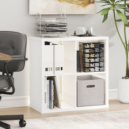 CUBICLE Book Shelf with LED Lights, 4-Cube LED, White