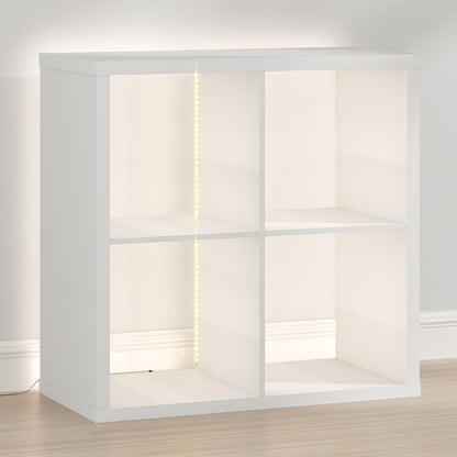 CUBICLE Book Shelf with LED Lights, 4-Cube LED, White
