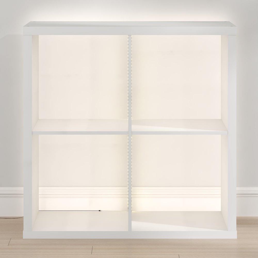 CUBICLE Book Shelf with LED Lights, 4-Cube LED, White
