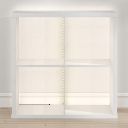 CUBICLE Book Shelf with LED Lights, 4-Cube LED, White