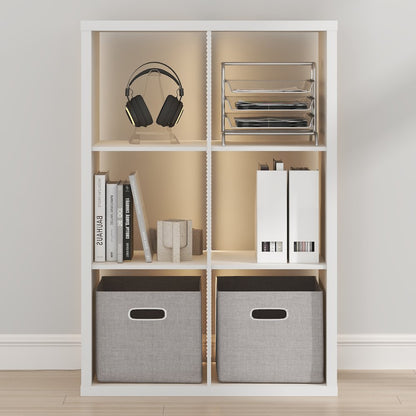 CUBICLE Book Shelf with LED Lights, 6-Cube LED, White