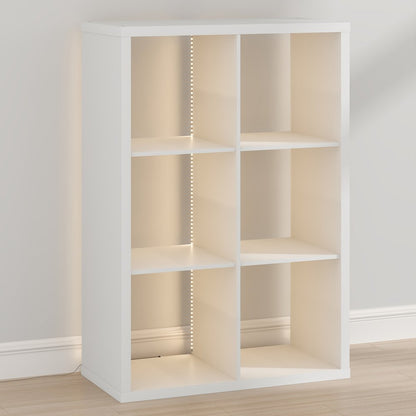 CUBICLE Book Shelf with LED Lights, 6-Cube LED, White