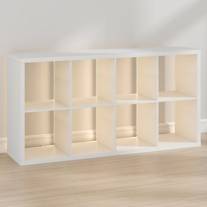 CUBICLE Book Shelf with LED Lights, 8-Cube LED, White