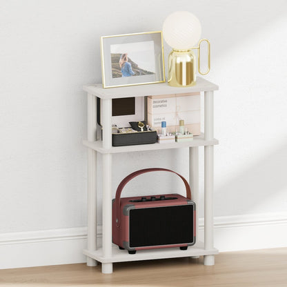 TURN-N-TUBE Narrow Night Stand, 3-Tier Rectangular, White