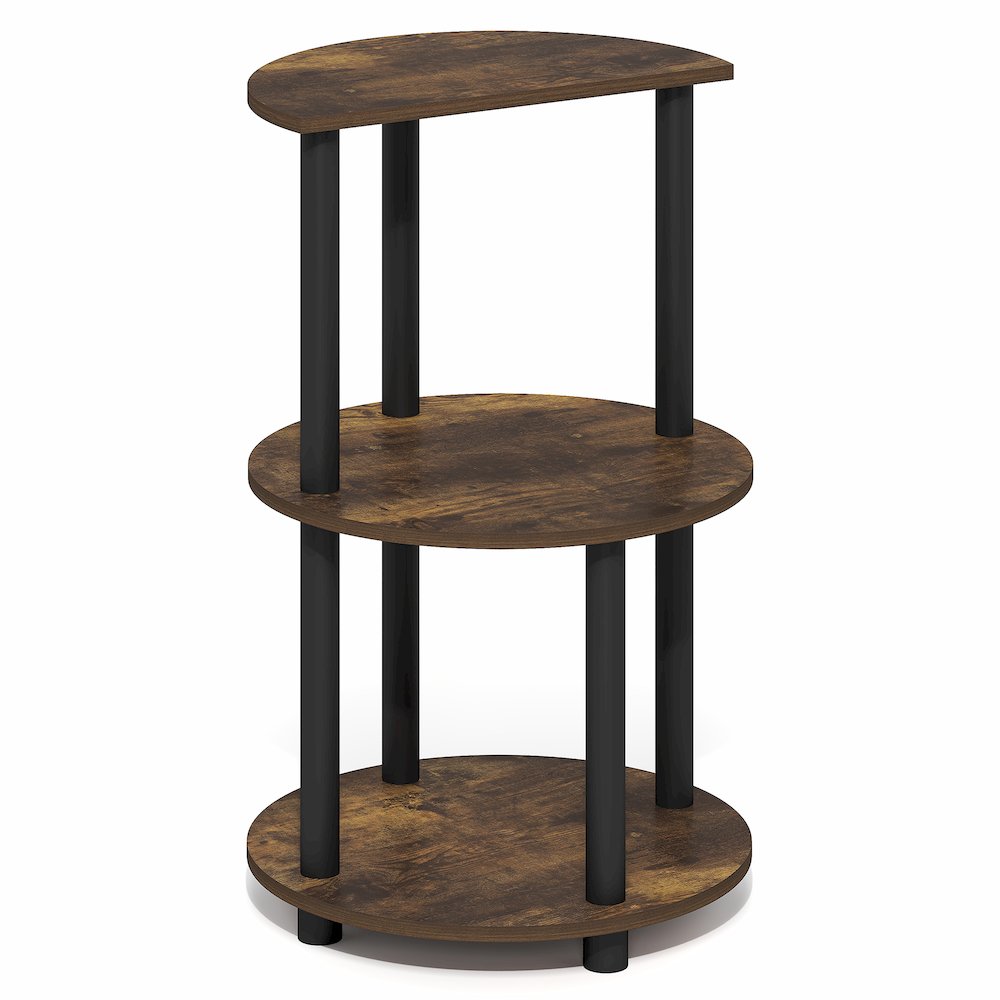 TURN-N-TUBE Side Table, 3-Tier Round Modern End Table, Bedside Table, Open Shelf