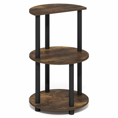 TURN-N-TUBE Side Table, 3-Tier Round Modern End Table, Bedside Table, Open Shelf