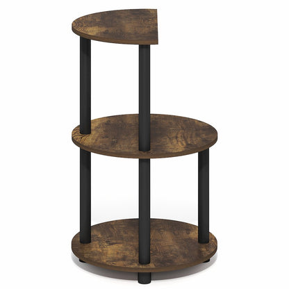 TURN-N-TUBE Side Table, 3-Tier Round Modern End Table, Bedside Table, Open Shelf