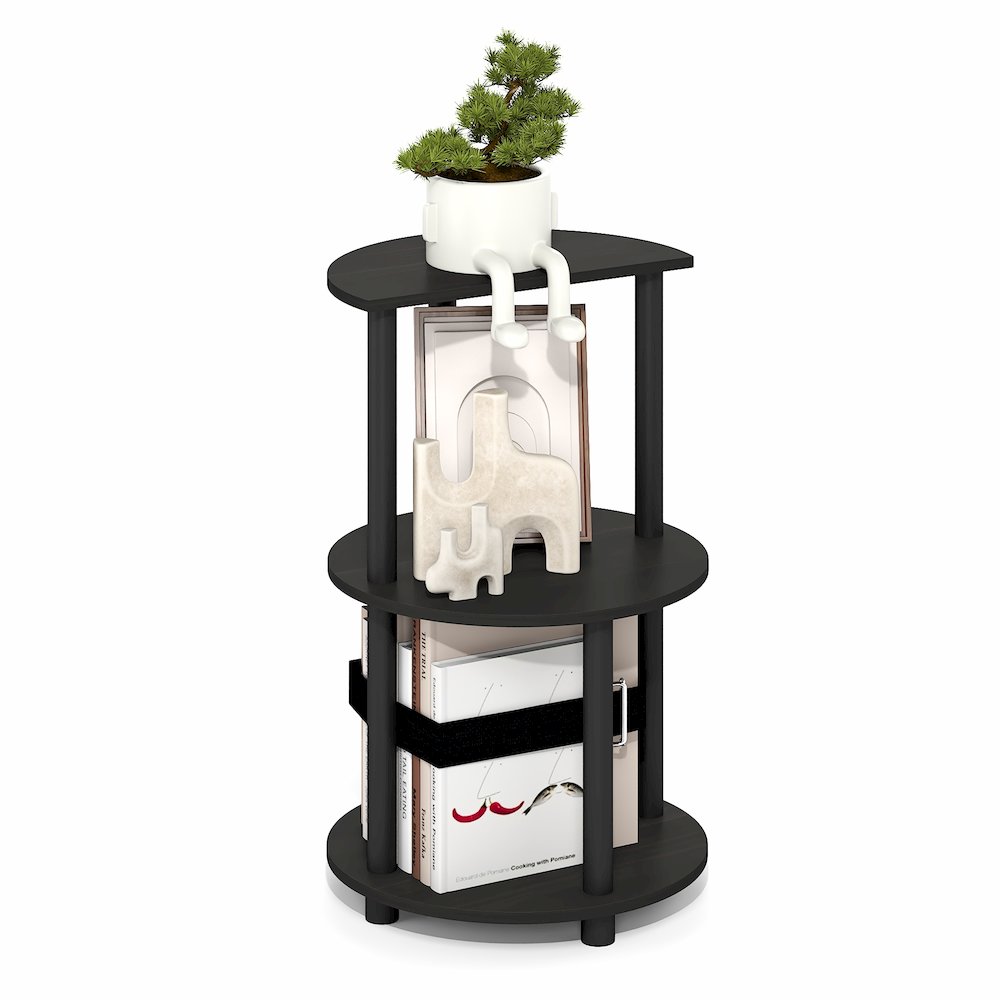 TURN-N-TUBE Side Table, 3-Tier Round Modern End Table, Bedside Table, Open Shelf
