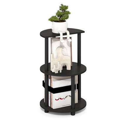 TURN-N-TUBE Side Table, 3-Tier Round Modern End Table, Bedside Table, Open Shelf