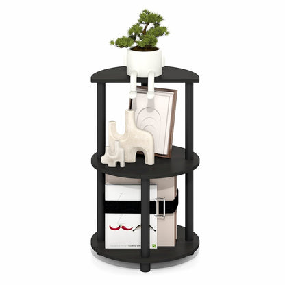 TURN-N-TUBE Side Table, 3-Tier Round Modern End Table, Bedside Table, Open Shelf