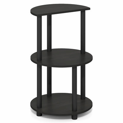TURN-N-TUBE Side Table, 3-Tier Round Modern End Table, Bedside Table, Open Shelf