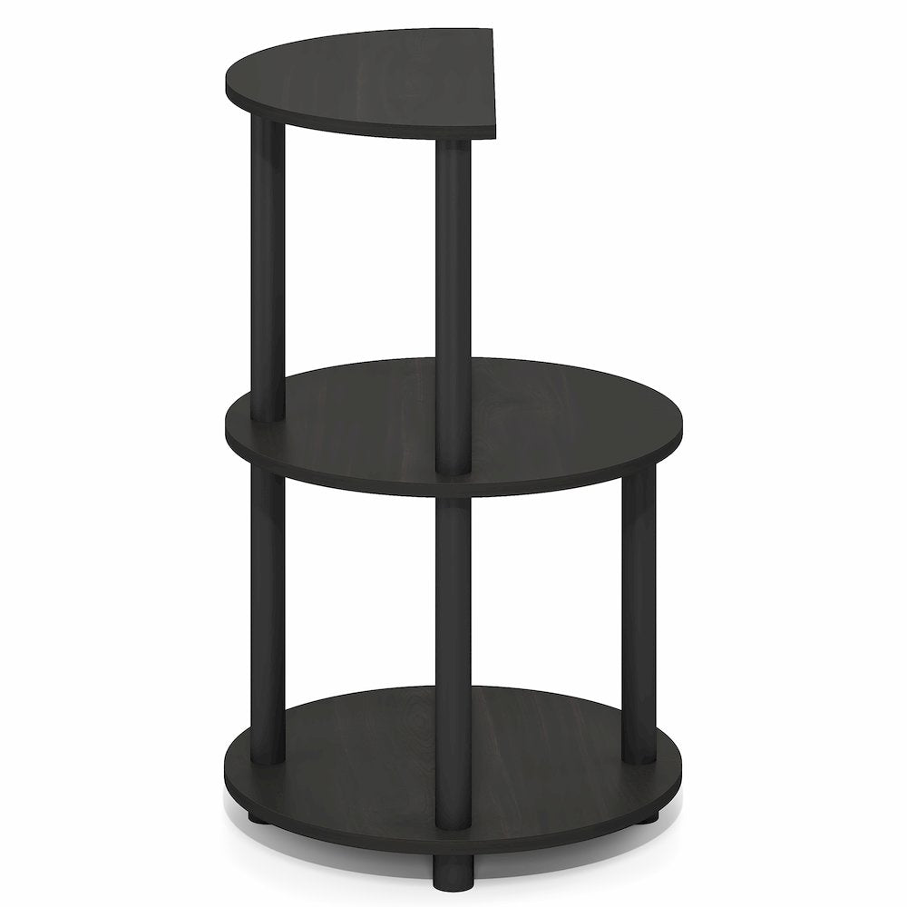 TURN-N-TUBE Side Table, 3-Tier Round Modern End Table, Bedside Table, Open Shelf