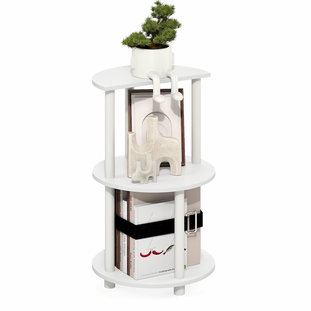 TURN-N-TUBE Side Table, 3-Tier Round Modern End Table, Bedside Table, Open Shelf