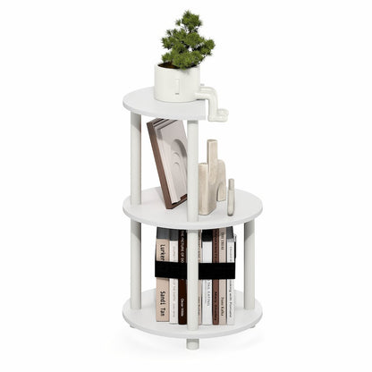 TURN-N-TUBE Side Table, 3-Tier Round Modern End Table, Bedside Table, Open Shelf